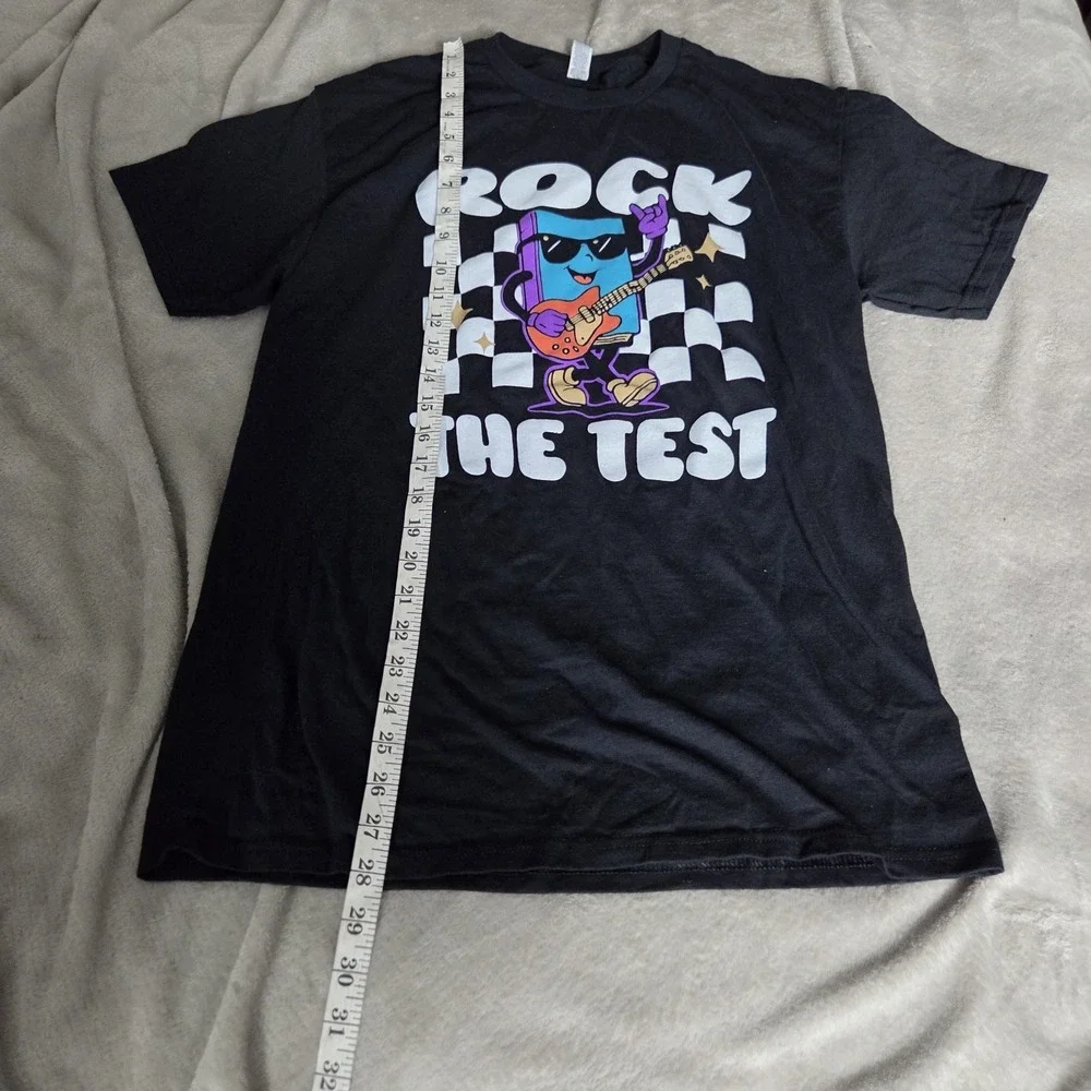 Jerzees Dri Powered Youth Size Medium Rock The Test Graphic T Shirt Black